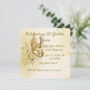 Elegante invitación clásica de mariposa de tierra
