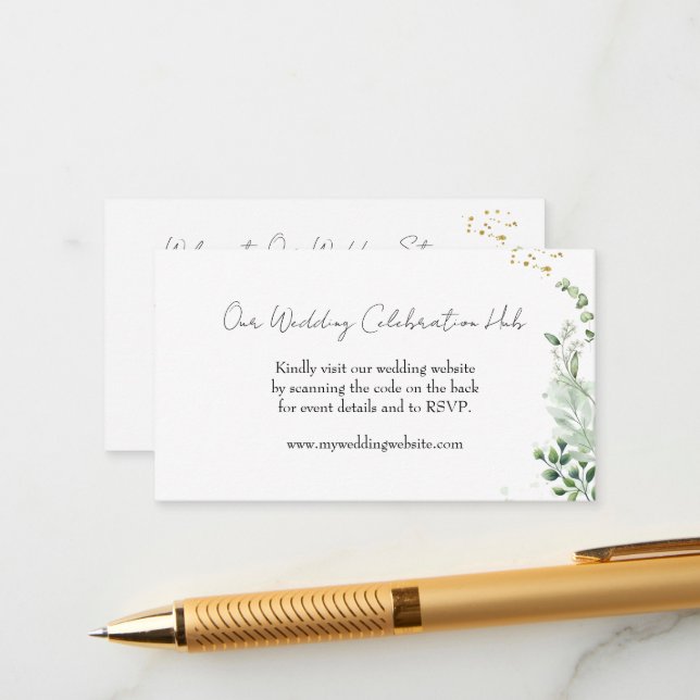 Elegante Invitación con Código QR de RSVP y Vegeta (Anverso/Reverso In Situ)