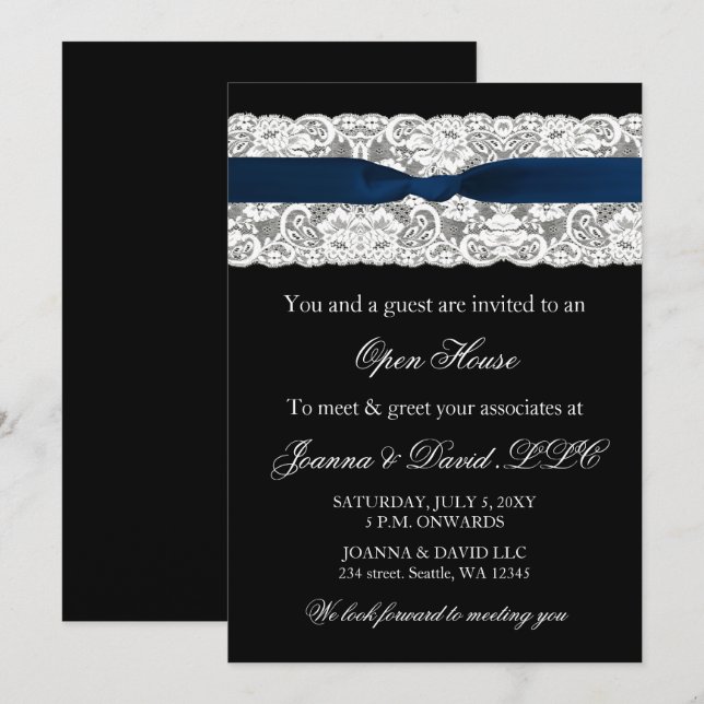 Elegante Invitación Corporativa De La Armada (Anverso / Reverso)