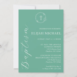 Elegante Invitación cruzada de la corona del bauti