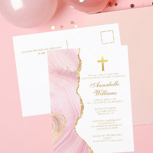 Elegante Invitación cruzada de oro rosa de confirm