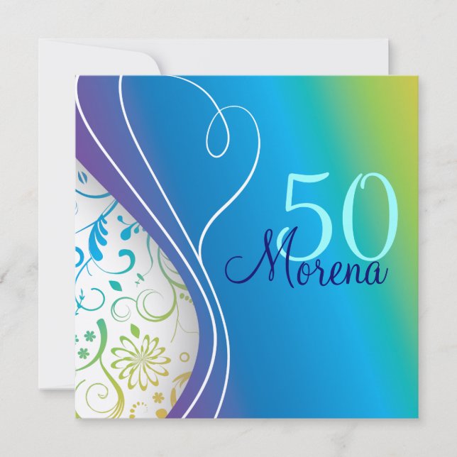 Elegante invitación cuadrada (Anverso)