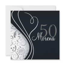 Elegante invitación cuadrada negra