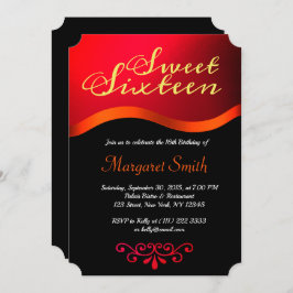 Elegante Invitación de 16 Fiestas Royal Red Sweet