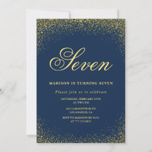 Elegante invitación de 7 años de la Marina de Oro 