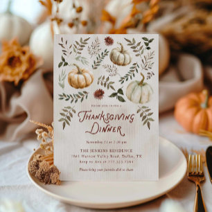 Elegante Invitación de Acción de Gracias con Calab