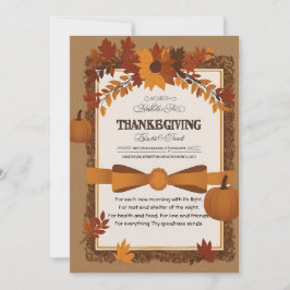 Elegante invitación de Acción de Gracias con hojas