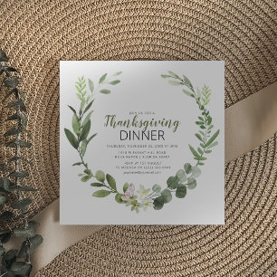 Elegante invitación de Acción de Gracias con veget