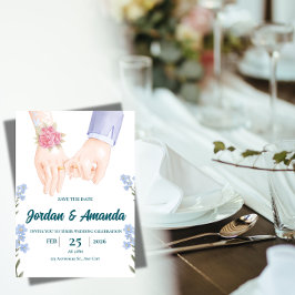 Elegante Invitación de Ahorre la Fecha para Boda