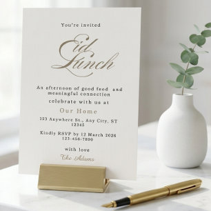 Elegante Invitación de Almuerzo de Eid con Letra S