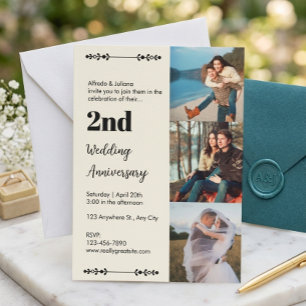 Elegante invitación de aniversario de boda con col