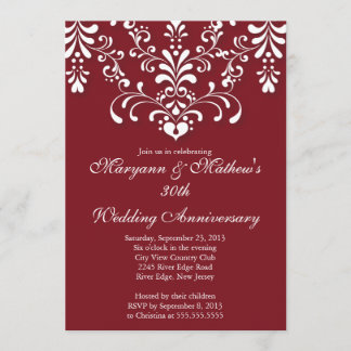 Elegante Invitación de Aniversario de Boda en Dama