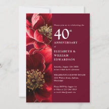 Elegante invitación de aniversario de bodas de rub