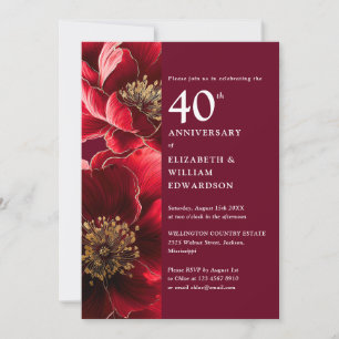 Elegante invitación de aniversario de bodas de rub
