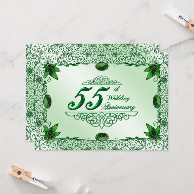 Elegante Invitación de Aniversario de Bodas número (Anverso/Reverso In Situ)
