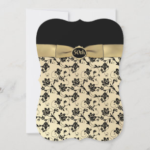 Elegante Invitación de Aniversario Número 50 en Ne