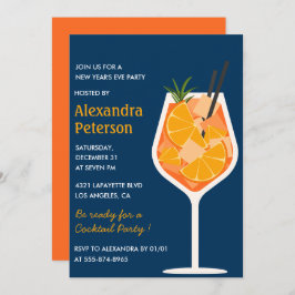 Elegante invitación de Año Nuevo Cocktail Modern