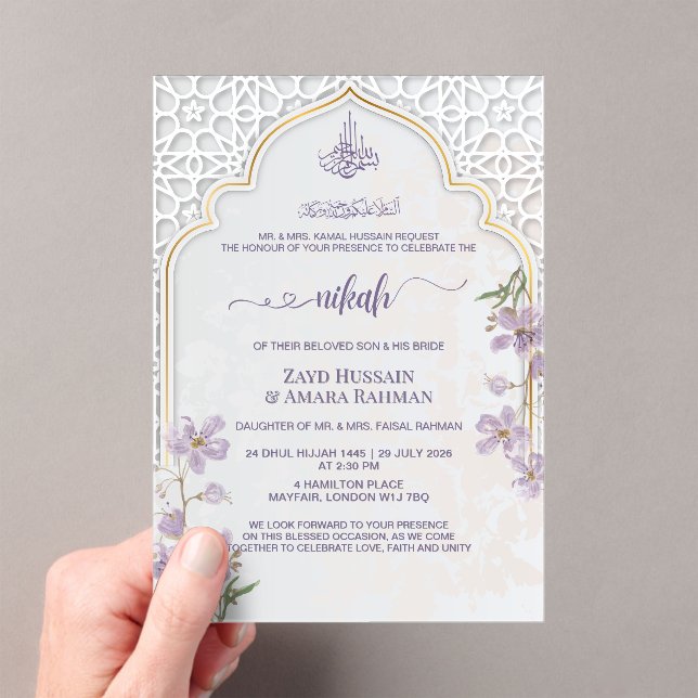 Elegante Invitación de Arco Islámico Nikah | Muted (Insitu (portátil))