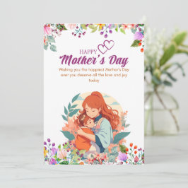 Elegante Invitación de Arte Floral del Día de la M