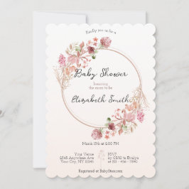 Elegante invitación de Baby Shower a la flor salva