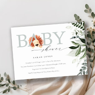 Elegante Invitación de Baby Shower a la Foliage de