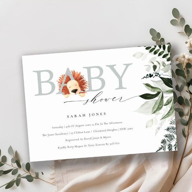 Elegante Invitación de Baby Shower a la Foliage de (Subido por el creador)