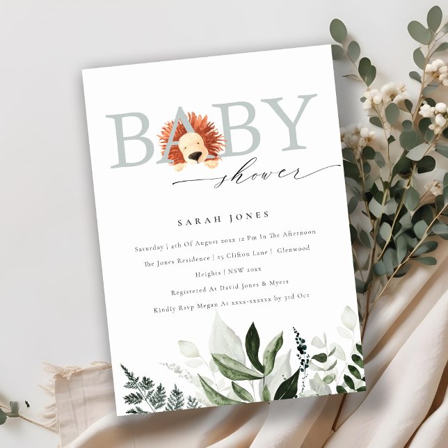 Elegante Invitación de Baby Shower a la Foliage de (Subido por el creador)