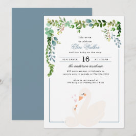 Elegante invitación de Baby Shower a la vegetación