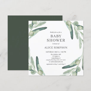 Elegante Invitación de Baby Shower a Olive Olive