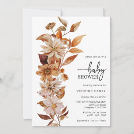 Elegante Invitación de Baby Shower al otoño