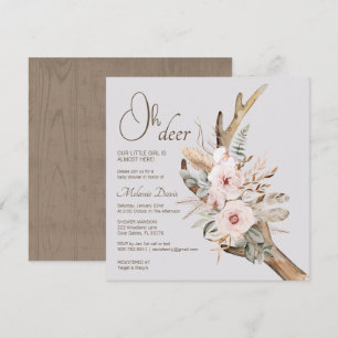 Elegante Invitación de Baby Shower Boho Woodland -
