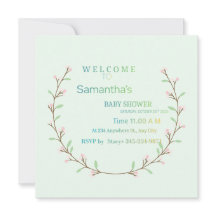Elegante Invitación de Baby Shower Botánico Verde 