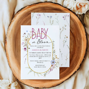 Elegante Invitación de Baby Shower con flores past