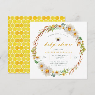 Elegante invitación de Baby Shower de Abejas y Dai