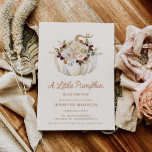 Elegante Invitación de Baby Shower de calabaza de
