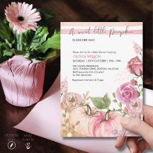 Elegante Invitación de Baby Shower de Calabaza en
