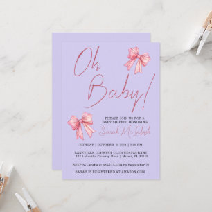 Elegante invitación de Baby Shower de color rosa