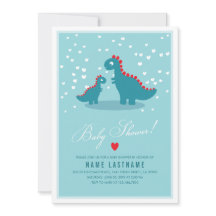 Elegante invitación de Baby Shower de dinosaurios