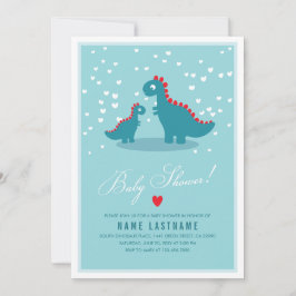 Elegante invitación de Baby Shower de dinosaurios 