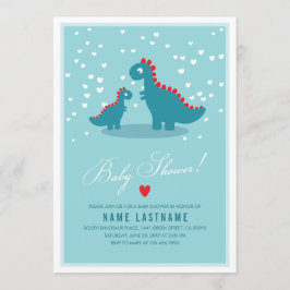 Elegante invitación de Baby Shower de dinosaurios