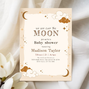 Elegante Invitación de Baby Shower de Media Luna M