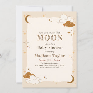 Elegante Invitación de Baby Shower de Media Luna M