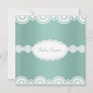 ELEGANTE INVITACIÓN DE BABY SHOWER DE MINT VERDE L