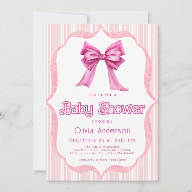 Elegante Invitación de Baby Shower de moda de colo (Anverso)