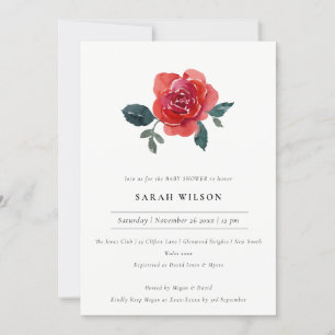 ELEGANTE INVITACIÓN DE BABY SHOWER DE ROSA VERDE R