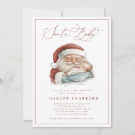 Elegante invitación de Baby Shower de Santa Bebé m