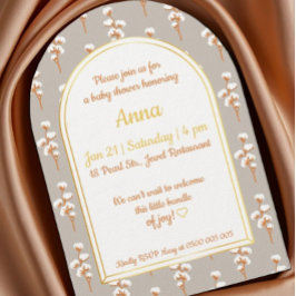 Elegante invitación de Baby Shower para el Arco Fl
