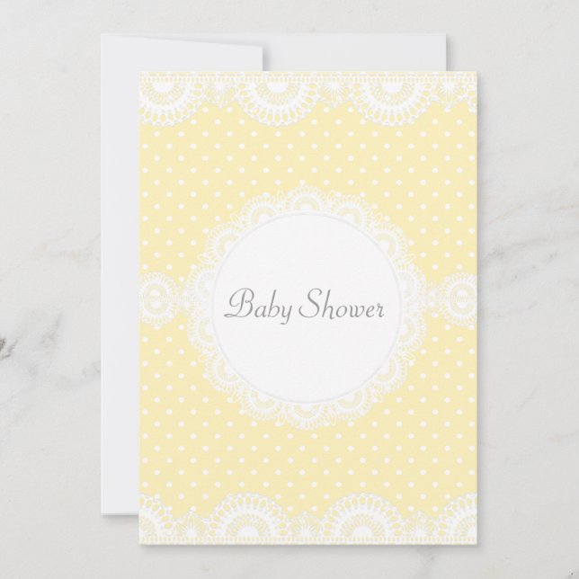 ELEGANTE INVITACIÓN DE BABY SHOWER SPOT LEMON (Anverso)