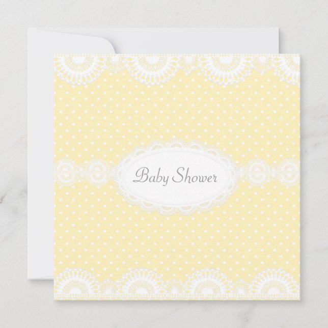 ELEGANTE INVITACIÓN DE BABY SHOWER SPOT LEMON (Anverso)