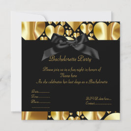 ELEGANTE INVITACIÓN DE BACHELORETTE DE corazón dor